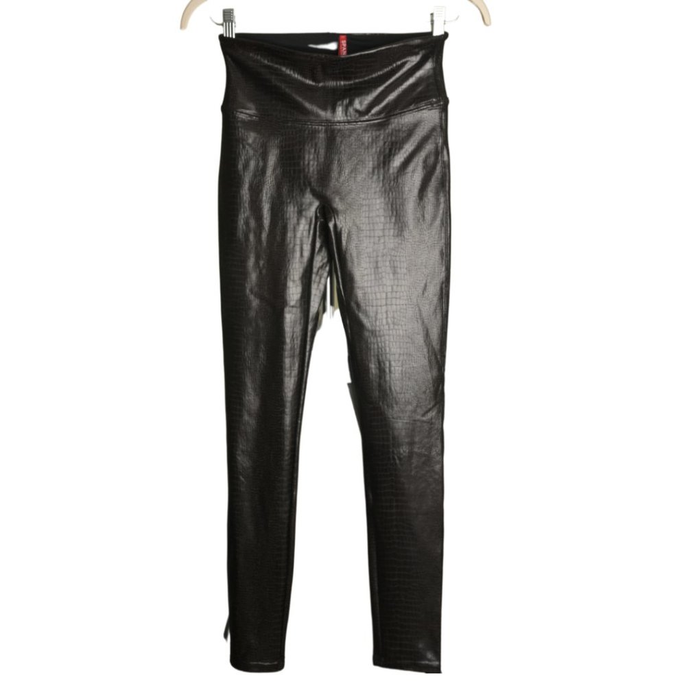 Spanx Embossed Croc Dark Espresso Smoothing Leggings - size M